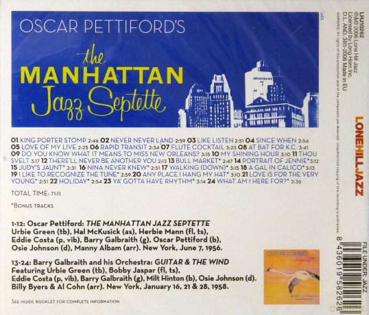 Oscar Pettiford: Oscar Pettiford's The Manhattan Jazz Septette [CD]