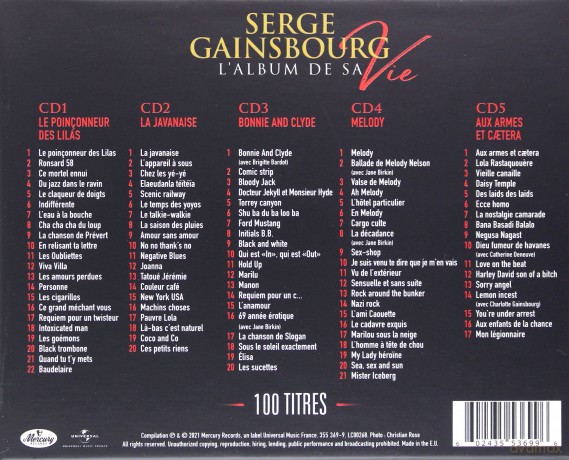 Serge Gainsbourg: LAlbum De Sa Vie - 100 Titles [5CD]