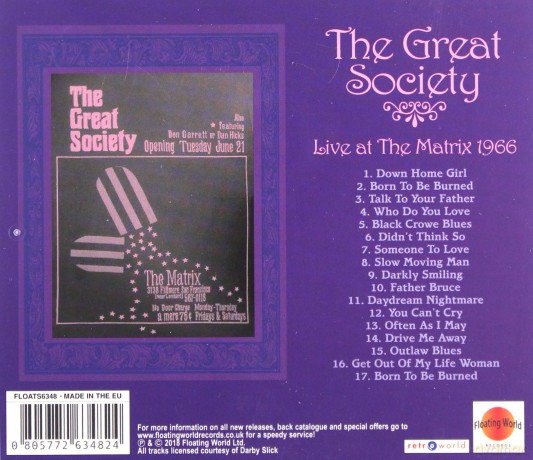 Great Society: Live At The Matrix [CD]
