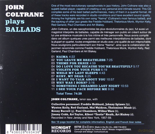 John Coltrane: Plays Ballads [CD]