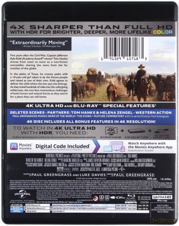 News of the World (Nowiny ze świata) [Blu-Ray 4K]+[Blu-Ray]