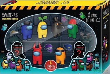 Among Us Crewmate figures 8 pack Deluxe box (S1) 2 hidden figures+5 hats& accessories
