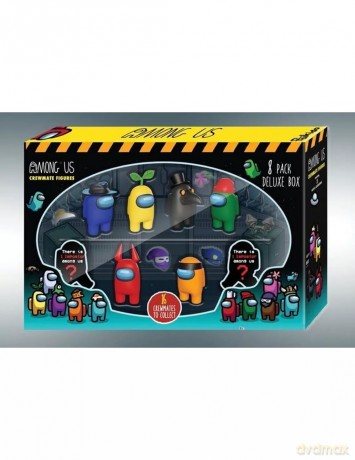 Among Us Crewmate figures 8 pack Deluxe box (S1) 2 hidden figures+5 hats& accessories