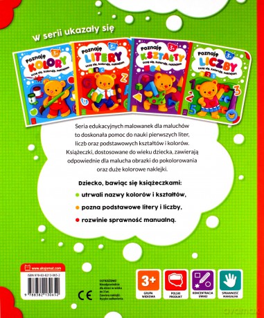 Poznaję liczby. Uczę się, koloruję, naklejam. 3+ - Sylwia Kajdana [KSIĄŻKA]
