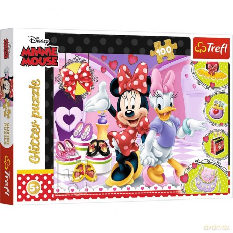 Puzzle 100 elementów Glitter Minnie i błyskotki [PUZZLE]