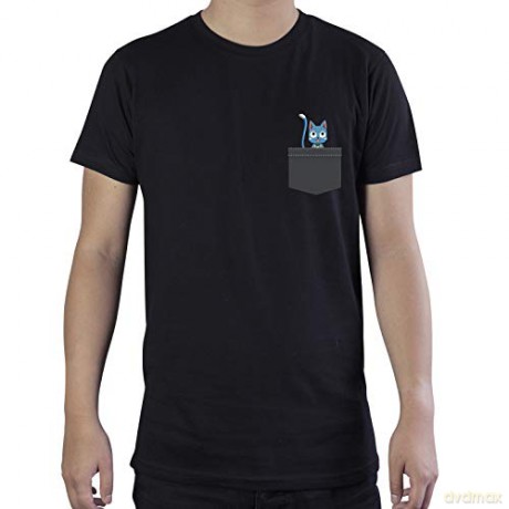 FAIRY TAIL - Tshirt Pocket Happy man black - basic