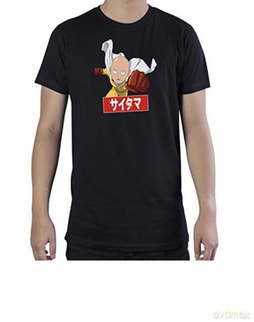ONE PUNCH MAN - Tshirt Saitama man black - basic
