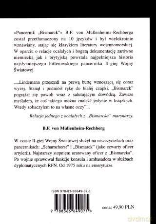 Pancernik Bismarck - Burkard Mullenheim-Rechberg [KSIĄŻKA]