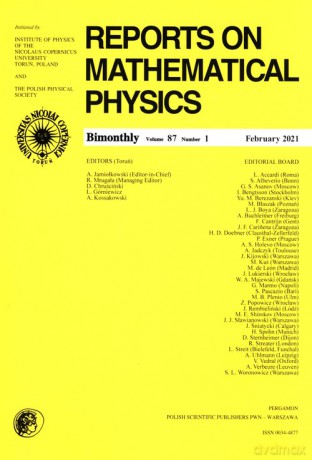 Reports on Mathematical Physics 87/1 [KSIĄŻKA]