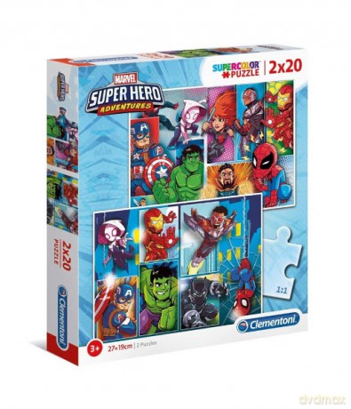 CLEMENTONI 2x20 el. .Superhero [PUZZLE]