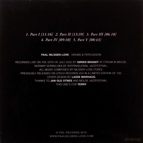Paal Nilssen-Love: 27 Years Later (solo drums) [CD]