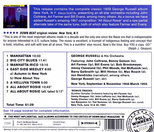 George Russell: New York, N.Y. (Bonus Tracks) [CD]