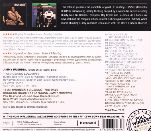 Jimmy Rushing: Rushing Lullabies + Brubeck & Rushing [CD]