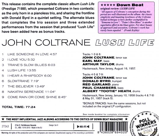 John Coltrane: Lush Life (Bonus Tracks) [CD]