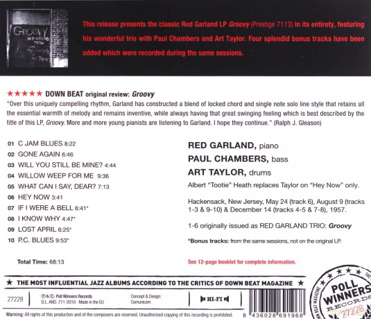Red Garland Trio: Groovy (Bonus Tracks) [CD]