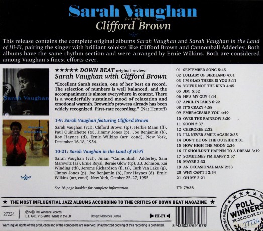 Sarah Vaughan: Featuring Clifford Brown [CD]