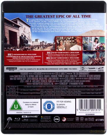 The Ten Commandments (Dziesięcioro przykazań) [Blu-Ray 4K]+[Blu-Ray]