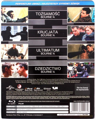 Tożsamość Bourne'a / Krucjata Bourne'a / Ultimatum Bourne'a / Dziedzictwo Bourne'a [BOX] [4xBlu-Ray]
