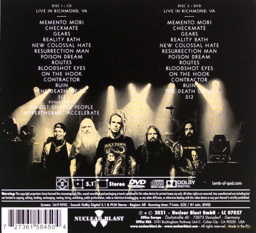 Lamb Of God: Live In Richmond (digipack) [CD]+[DVD]