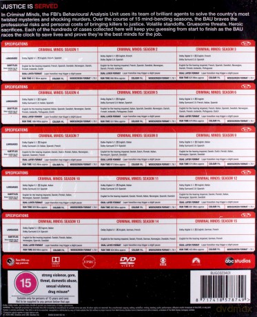 Criminal Minds Season 1-15 (Zabójcze umysły) [81DVD]