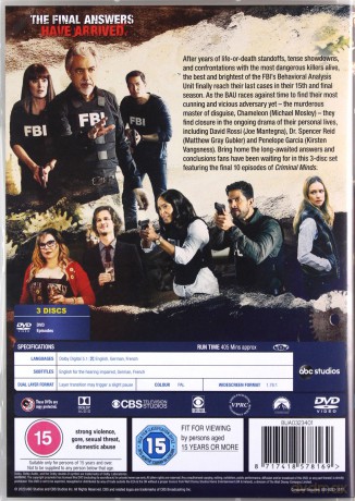 Criminal Minds: Season 15 (Zabójcze umysły) [3DVD]