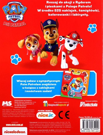 Psi Patrol 525 Naklejek - Pomóż Pieskom! [KSIĄŻKA]