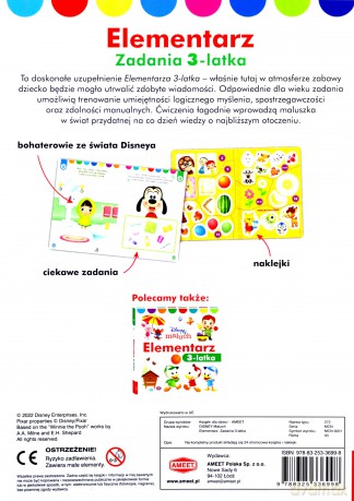 Disney maluch Elementarz Zadania 3-latka MCN-9201 [KSIĄŻKA]