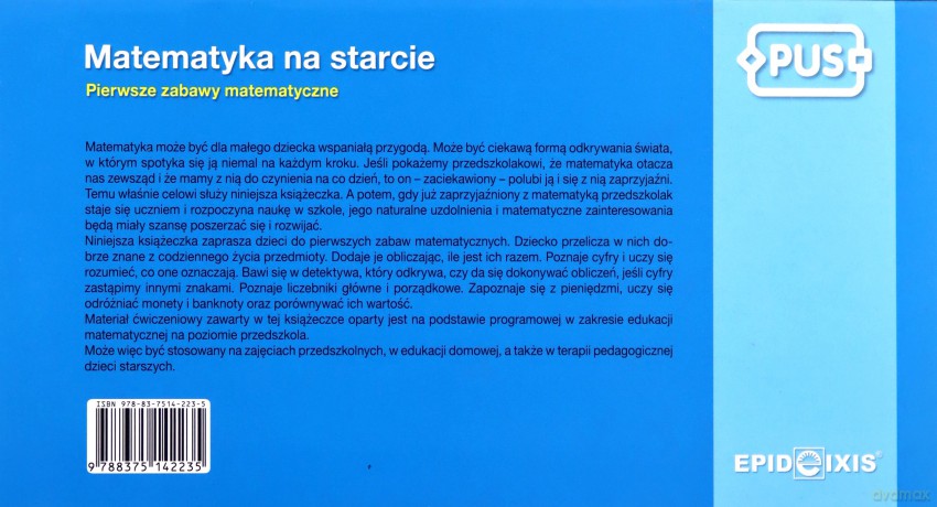 PUS Matematyka na starcie 1 Pierwsze zabawy matematyczne - Dorota Marcinkowska [KSIĄŻKA]