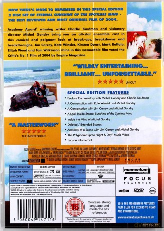 Eternal Sunshine Of The Spotless Mind (Zakochany bez pamięci) [2DVD]