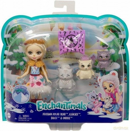 Lalka Enchantimals Rodzina Wielopak Zimowe Sowy