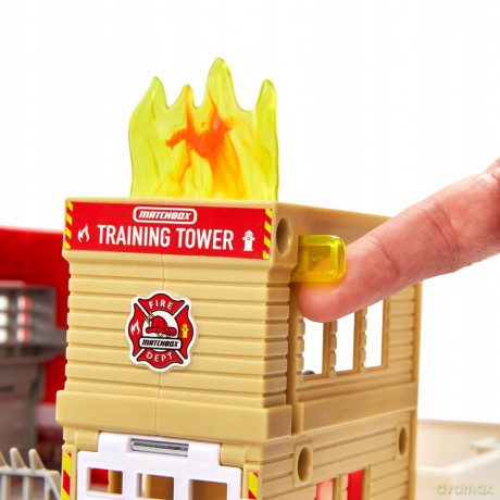 Zestaw z garażem Matchbox Prawdziwe Przygody Straż Pożarna