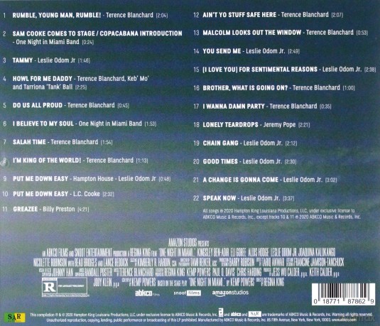 One Night In Miami soundtrack (Pewnej nocy w Miami) [CD]
