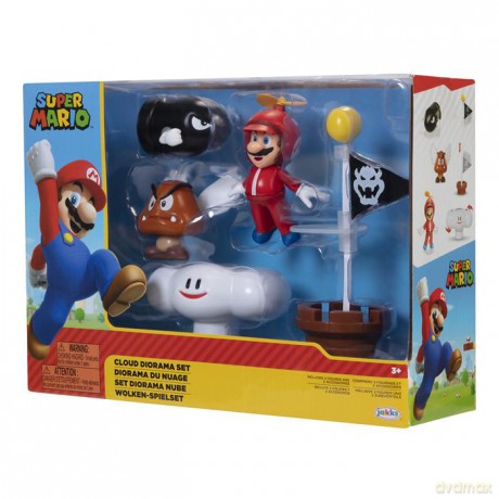 Super Mario Zestaw Cloud Diorama z 6,5 cm figurkami