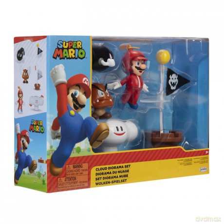 Super Mario Zestaw Cloud Diorama z 6,5 cm figurkami