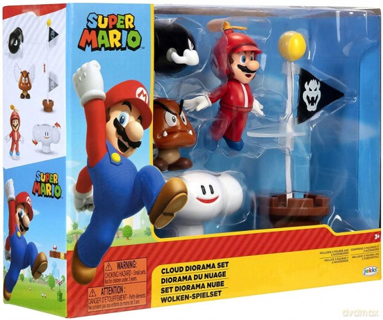 Super Mario Zestaw Cloud Diorama z 6,5 cm figurkami