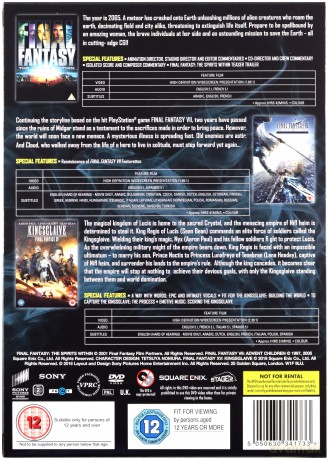 Final Fantasy Collection (Kingsglaive: Final Fantasy XV / Final Fantasy: The Spirits Within / Final Fantasy VII: Advent Children) [3DVD]