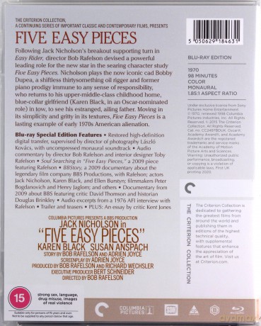 Five Easy Pieces (Pięć łatwych utworów) [Blu-Ray]