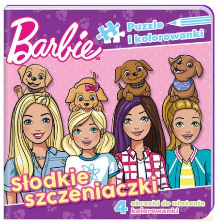 Barbie Puzzle i kolorowanki Słodkie szczeniaczki. [KSIĄŻKA]