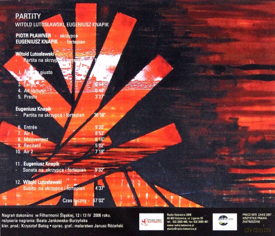 Piotr Pławner, Eugeniusz Knapik: Witold Lutosławski, Eugeniusz Knapik: Partity [CD]