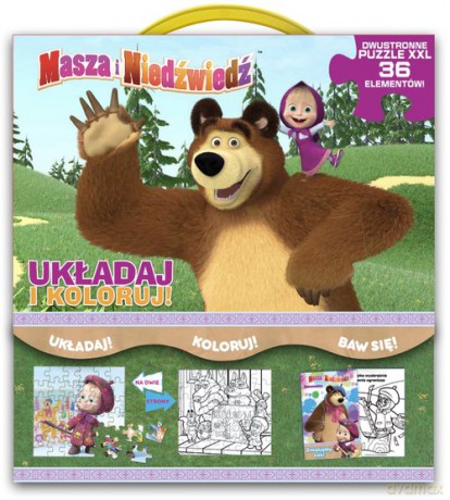 Masza i niedźwiedź. Układaj i koloruj [KSIĄŻKA]