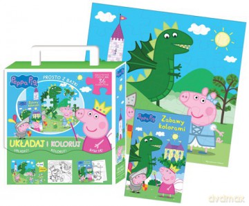 Peppa Pig Układaj i koloruj. [KSIĄŻKA]