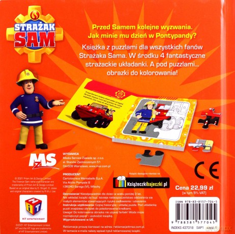 Strażak Sam Puzzle i kolorowanki Sam rusza na akcję [KSIĄŻKA]