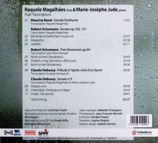 Ravel Schumann Debussy: Flute Transcriptions Magalhaes Jude (digipack) [CD]