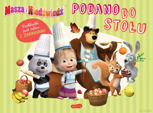 Masza i Niedźwiedź. Podano do stołu. Podkładki pod talerz z zadaniami [KSIĄŻKA]