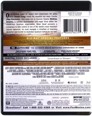 007 James Bond Quantum of Solace [Blu-Ray 4K]+[Blu-Ray]