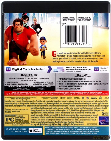 Wreck-It Ralph (Ralph Demolka) (Disney) [Blu-Ray 4K]+[Blu-Ray]
