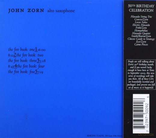 John Zorn's Classic Guide to Strategy: 50th Birthday Celebration Volume Nine - The Fire Book [CD]