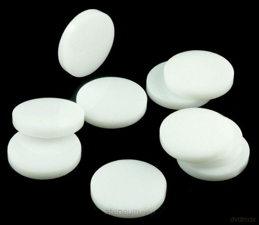 Znaczniki akryl białe okrągłe 15x3mm 10 szt