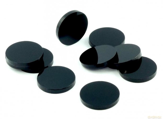 Znaczniki akryl czarne okrągłe 20x3mm 10 szt