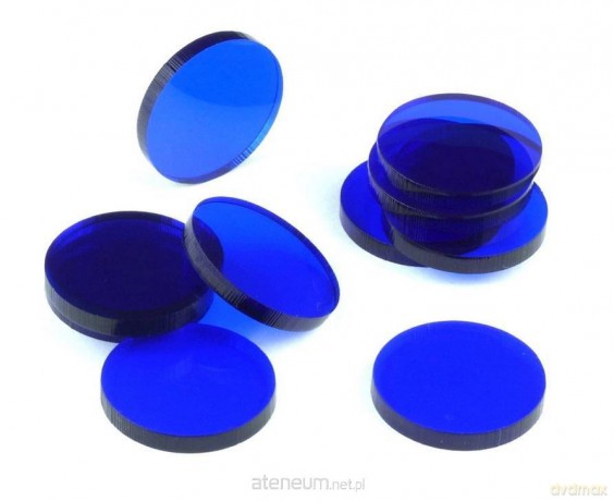 Znaczniki akryl niebieskie okrągłe 22x3mm 10 szt